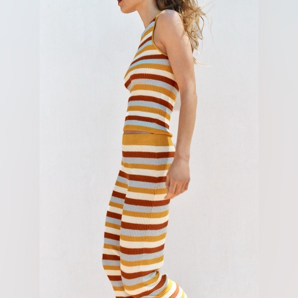 NWT ZARA OPENWORK KNIT STRIPED SKIRT - Picture 2 of 6